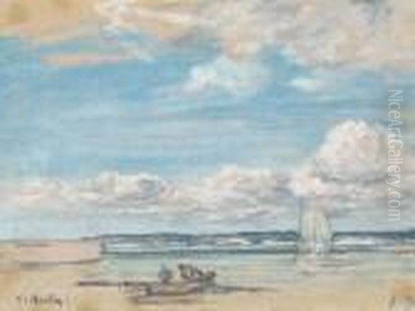 Rivage Aux Environs De Trouville. Maree Basse - view 1