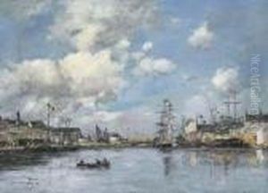 Fecamp. Le Bassin by Eugene Boudin