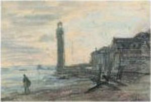 Phare Environs D'honfleur by Eugene Boudin
