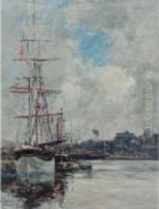 Fecamp, Le Bassin by Eugene Boudin