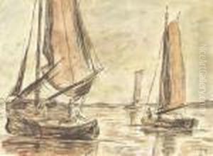 Three Boats by Eugene Boudin