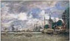 Anvers. Bateaux Sur L'escaut by Eugene Boudin