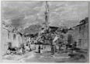La Place Du Village by Eugene Boudin