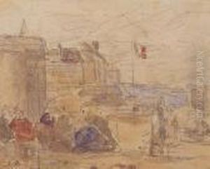 Plage by Eugene Boudin