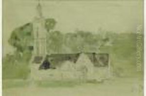 Eglise A Honfleur by Eugene Boudin