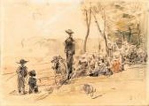 A Breton Scene by Eugene Boudin