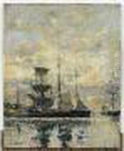 Trouville, Le Port, Vers 1885-1890 by Eugene Boudin