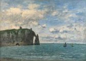 Tretat. La Falaise D'aval by Eugene Boudin