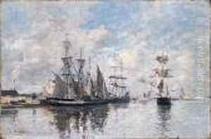 Le Bassin De Deauville by Eugene Boudin