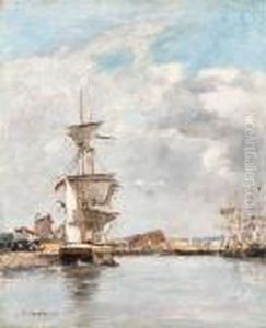 Deauville, Le Bassin by Eugene Boudin