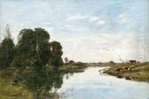 La Touques Saint-arnoult by Eugene Boudin