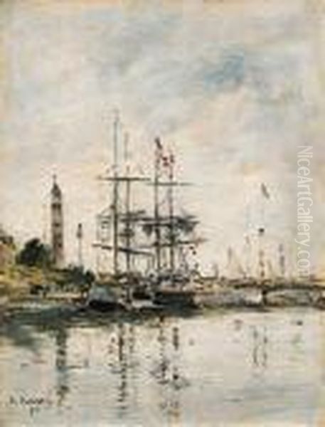 Le Bassin De Deauville (the Harbor At Deauville) - view 1