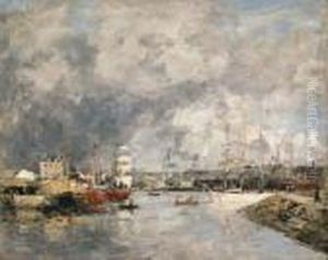 Dieppe, Le Port (the Port Of Dieppe) by Eugene Boudin