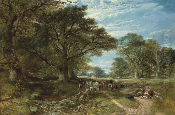 Peeling Oak Bark, Cadzow Forest by Samuel Bough
