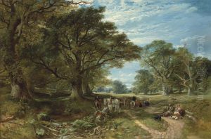Peeling Oak Bark, Cadzow Forest by Samuel Bough