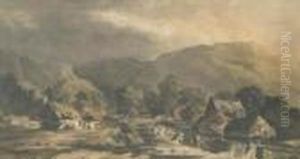 A Highland Village By A River by Samuel Bough