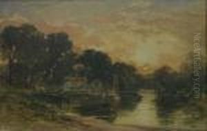 The Old Mill, Sunset by Samuel Bough
