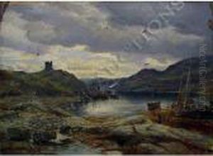 Inchcolm Harbor With Fishingboats by Samuel Bough
