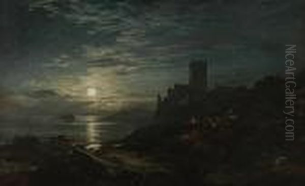 Inchcolm, Moon Rising - view 1
