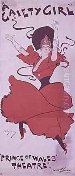 Poster advertising A Gaiety Girl at the Prince of Wales Theatre by Dudley Hardy