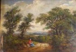 Wooded Landscape With Resting Figure by Samuel Bough