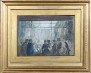 Victorian Ladies And Gentlemen Viewing A Dissection by Samuel Bough