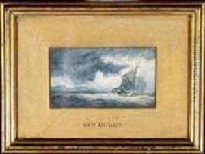 "a Sailing Vessel Running Before A Storm". by Samuel Bough