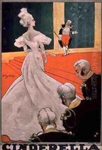 Advertisement for Cinderella at the Fulham Grand Theatre by Dudley Hardy