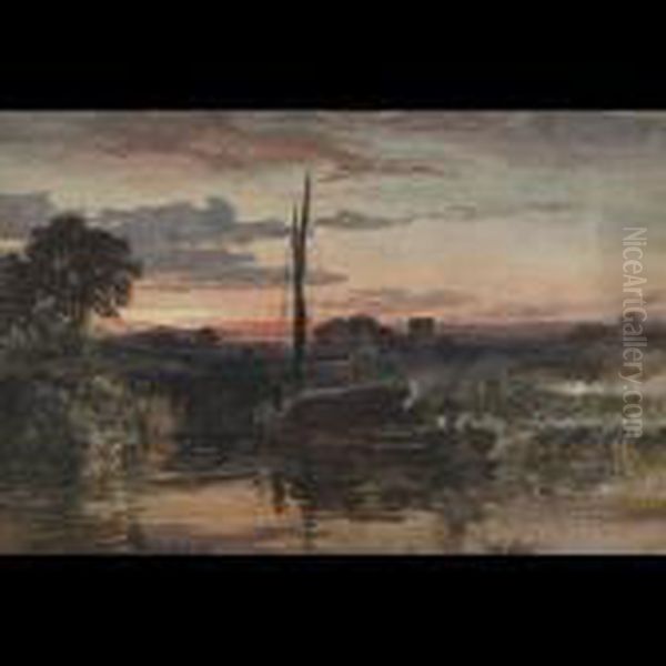 Barge Landing At Sunset - view 1
