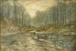 The Ferryboat, An Evening Scene With Autumn Mist