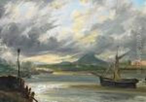Smaal Fishingboats At Anchor by Samuel Bough