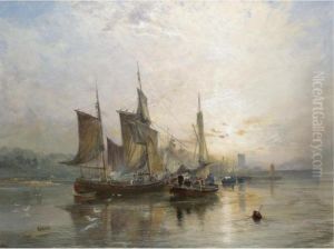 Dysart On The Fife Coast, Sunrise by Samuel Bough