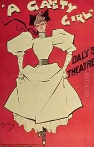 Poster advertising A Gaiety Girl at the Dalys Theatre Great Britain by Dudley Hardy
