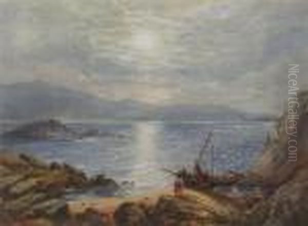 A Sunlit Bay With Figures - view 1