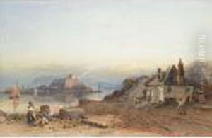 A Border Tower; Evening By The Sea by Samuel Bough
