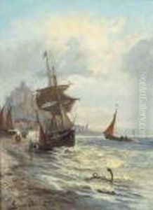 Fishing Boats Before Mont Saint Michel, Brittany by Samuel Bough