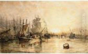 The Clyde At Glasgow by Samuel Bough