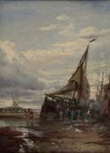 Landing The Catch, Fife Coast by Samuel Bough