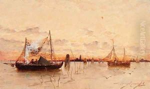 Sunset on the Lagoon by Edward Aubrey Hunt