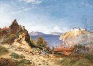 The Artist Sketching, Near Bergen, Norway by Samuel Bough