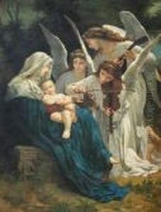 Study Of The Seated Madonna Holding The Sleeping Christ Child by William-Adolphe Bouguereau