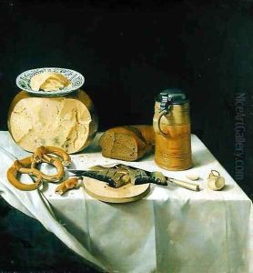 Breakfast Still Life by Johann Georg (also Hintz, Hainz, Heintz) Hinz
