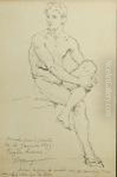 A Nude, Seated, Looking To The Left - view 1
