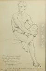 A Nude, Seated, Looking To The Left by William-Adolphe Bouguereau