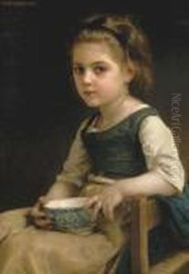 Petite Fille Au Bol Bleu by William-Adolphe Bouguereau
