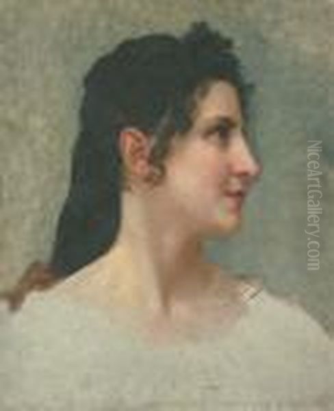 Etude De Tete De Femme Brune, De Profil - view 1