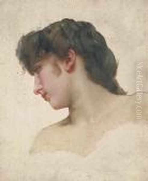 Etude De Tete De Femme Blonde, De Profil - view 1
