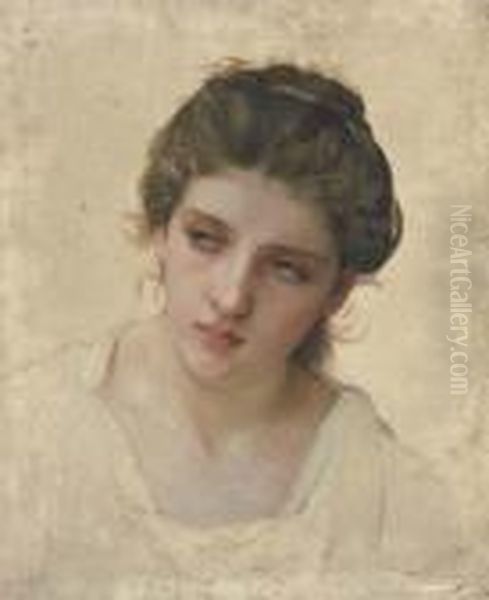 Etude De Tete De Femme Blonde, De Face - view 1