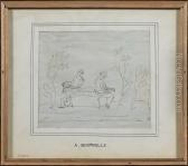 Personnages Assis Sur Un Banc - view 1