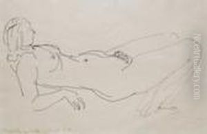 Liegender, Weiblicher Akt. by Emile-Antoine Bourdelle
